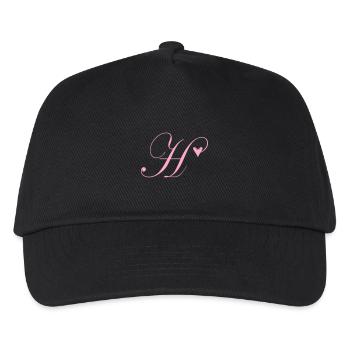 Monogramm H Herz Ranke - Kinder Basecap - Schwarz - Vorne