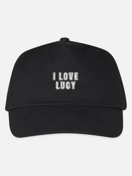Love Lucy Retro Herz Name Liebe Text Spruch - Kinder Basecap - Schwarz