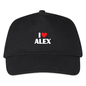 I Love Alex Red Heart Love Fan Gift - Kids’ Baseball Cap - black - Front