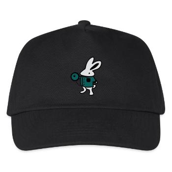Rabbit + Clock - Kids’ Baseball Cap - black - Front