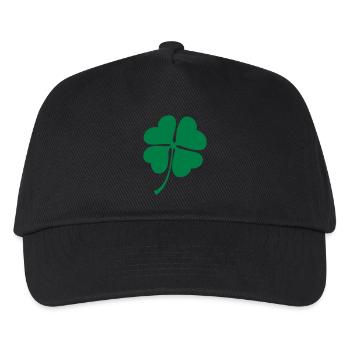 Glücksklee | Clover - Kinder Basecap - Schwarz - Vorne