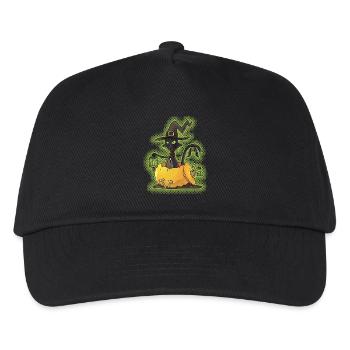 Halloween Black Witch Cat in Pumpkin - Kids’ Baseball Cap - black - Front
