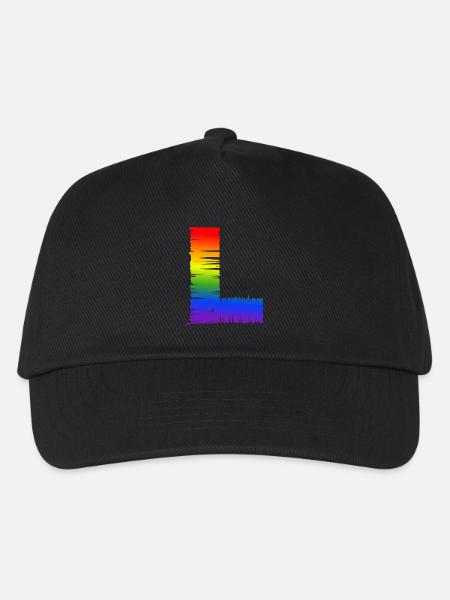 Regenbogen-L - Kinder Basecap - Schwarz