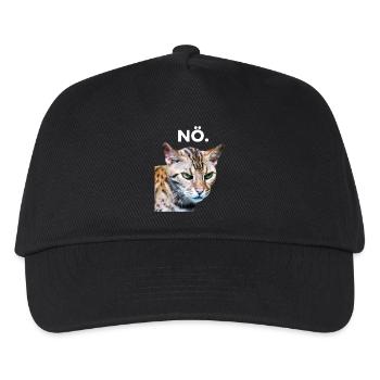 NÖ. Grummelige Katze Schlechte Laune - Kinder Basecap - Schwarz - Vorne