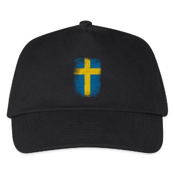 Suède Drapeau fier Suédois Vintage Distressed T-shirt - Casquette de baseball Enfant - noir - Devant