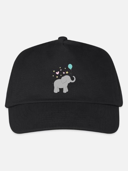 Elefant - Kinder Basecap - Schwarz