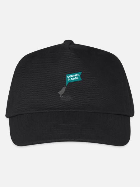 Süßer Vogel im Regen - Summer please - Kinder Basecap - Schwarz