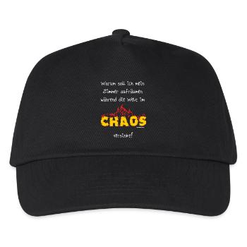 Welt im Chaos - Zimmer aufräumen - Kinder Basecap - Schwarz - Vorne
