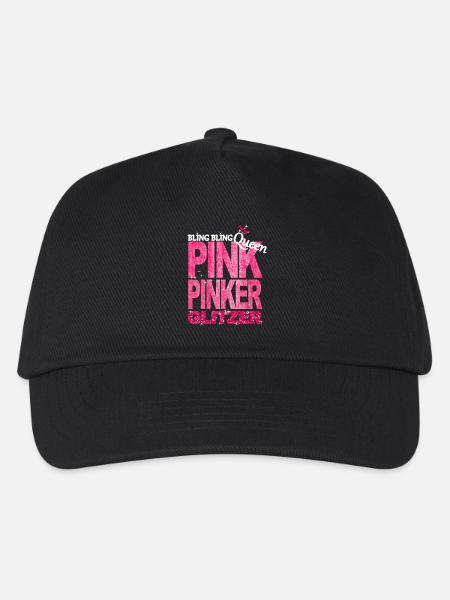 Bling Queen Pink Glitzer Prinzessin Geburtstag - Kinder Basecap - Schwarz