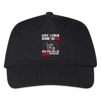 Geburtstag Superbike · 40 Jahre · Shirt · Tacho - Kinder Basecap - Schwarz - Vorne