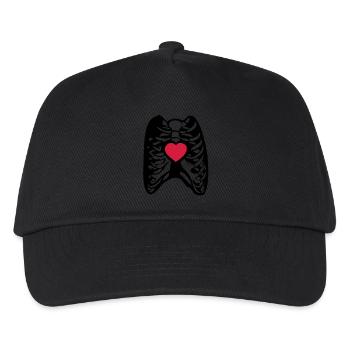 Skeul menschliche Skelett menschliche Herz - Kinder Basecap - Schwarz - Vorne