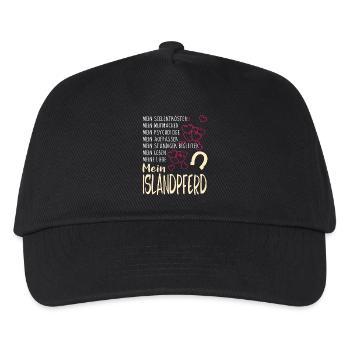 ISLANDPFERD - mein - Kinder Basecap - Schwarz - Vorne