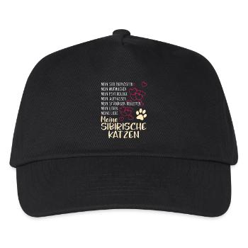 SIBIRISCHE-KATZEN - Katze - Kinder Basecap - Schwarz - Vorne