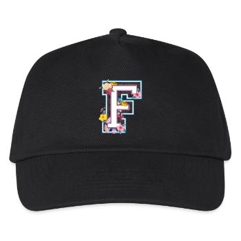 Letter F in varsity style - Kids’ Baseball Cap - black - Front