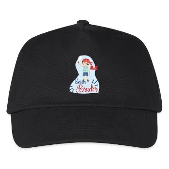 kleiner Bruder Pirat - Kinder Basecap - Schwarz - Vorne