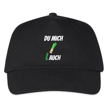 du mich lauch | Lauch Motiv | Du mich auch - Kinder Basecap - Schwarz - Vorne