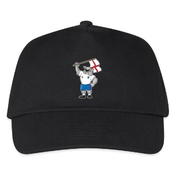 ENGLAND Britain Football Fußball Bulldogge Bulldog - Kinder Basecap - Schwarz - Vorne