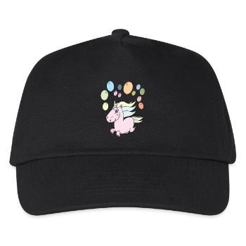 Einhorn Luftballons - Kinder Basecap - Schwarz - Vorne
