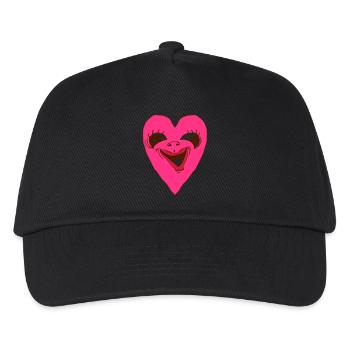 Herz Grimasse - Hässliches Herzgesicht - Kinder Basecap - Schwarz - Vorne