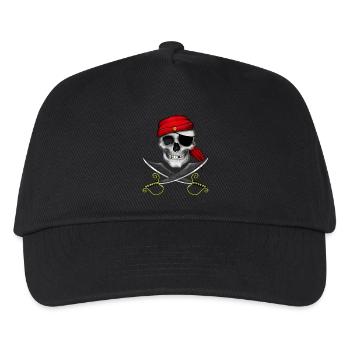 Pirat Totenkopf - Kinder Basecap - Schwarz - Vorne