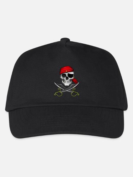 Pirat Totenkopf - Kinder Basecap - Schwarz