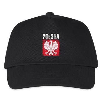 Polen - Kinder Basecap - Schwarz - Vorne