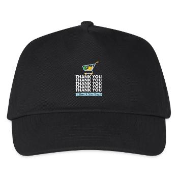 Die Einkaufstasche / Der Einkaufswagen! - Geschenk - Kinder Basecap - Schwarz - Vorne