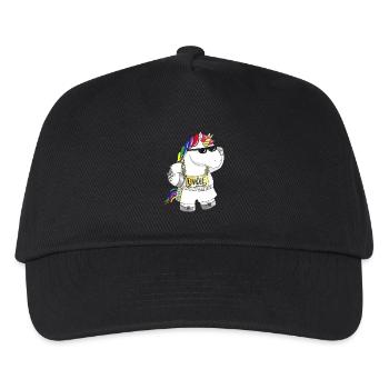 Unique Comic Einhorn - Kinder Basecap - Schwarz - Vorne