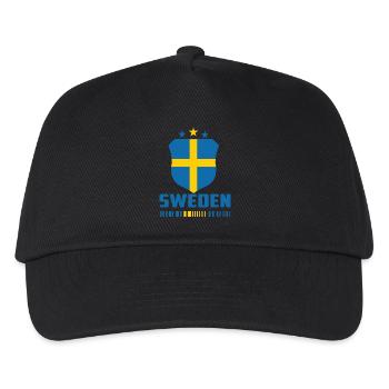 Schweden Fußball Geschenk Fan Weltmeisterschaft - Kinder Basecap - Schwarz - Vorne