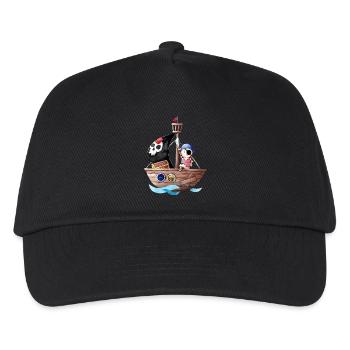 Petit pirate avec son bateau - Casquette de baseball Enfant - noir - Devant