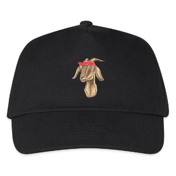 Goat with Bandana - Kids’ Baseball Cap - black - Front
