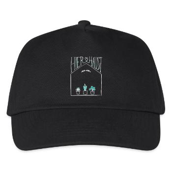 Haus | Hier haust | Name personalisiert | Einzug - Kinder Basecap - Schwarz - Vorne