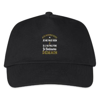 Je ne fais rien humour - Casquette de baseball Enfant - noir - Devant