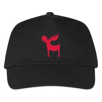 Moose reindeer deer christmas Rudolf antlers - Kids’ Baseball Cap - black - Front