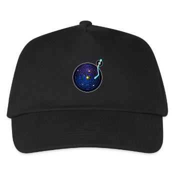 Vinyl Astro T-Shirt - Sonnensystem Vinylfan - Kinder Basecap - Schwarz - Vorne