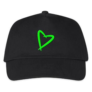 Herz Liebe Design - Kinder Basecap - Schwarz - Vorne