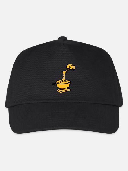 dessin de fondue, spécialité culinaire suisse - Casquette de baseball Enfant - noir