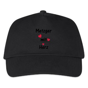 Metzger mit Herz - Kinder Basecap - Schwarz - Vorne