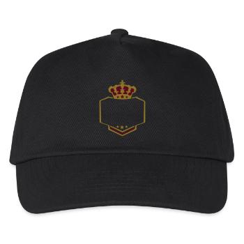 rahmen umrandung text king könig krone wappen logo - Kinder Basecap - Schwarz - Vorne