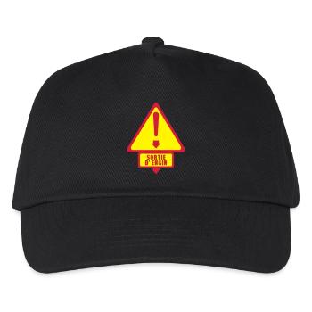 sortie engin panneau danger fleche - Casquette de baseball Enfant - noir - Devant