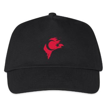 Türkei Karte mit Flagge - Kinder Basecap - Schwarz - Vorne