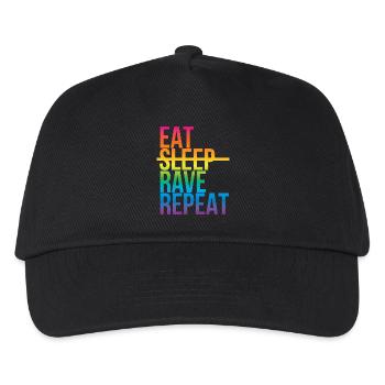 Rave - Eat sleep repeat3 - Kinder Basecap - Schwarz - Vorne