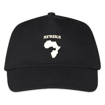 Afrika Silhouette mit Goldrand Afrika Africa  - Kinder Basecap - Schwarz - Vorne