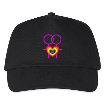 lesbisch Frauen weibliche Symbole CSD - Kinder Basecap - Schwarz - Vorne