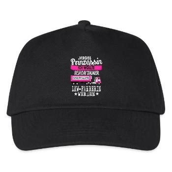 Prinzessin & LKW-Fahrerin - Kinder Basecap - Schwarz - Vorne