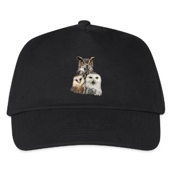 Eulen und Eule - Kinder Basecap - Schwarz - Vorne