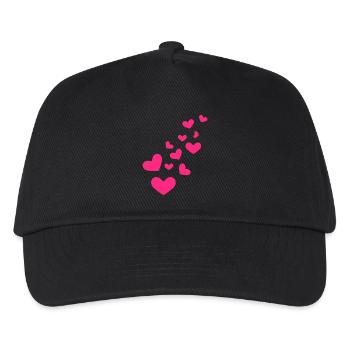 Petit coeurs coeur motif rose amour cadeau - Casquette de baseball Enfant - noir - Devant
