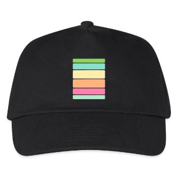 Streifen / Linien / Sprüche / Trend - Kinder Basecap - Schwarz - Vorne