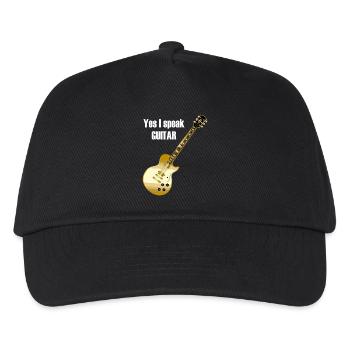 Yes I speak guitar saying 'Yes I speak - Kids’ Baseball Cap - black - Front