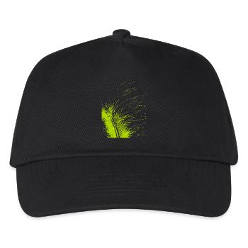 Abstrakte Feder / Linie / grün / Muster - Kinder Basecap - Schwarz - Vorne
